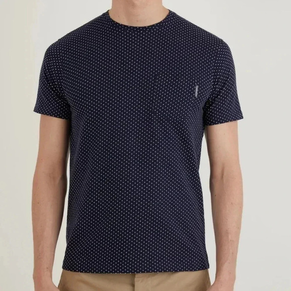 PETER WERTH ,Bridger,London ,textured ,embroidered small dots T shirt,Large,EC - Picture 1 of 12